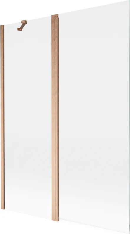 Mexen Mist 2-szárnyú kádparaván 130 x 150 cm, átlátszó, kefélt réz - 8A9-130-011-65-00