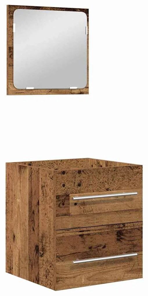 Fürdőszoba bútor szett 2 pcs Régi fa 41 x 38.5 x 48 cm Faanyag