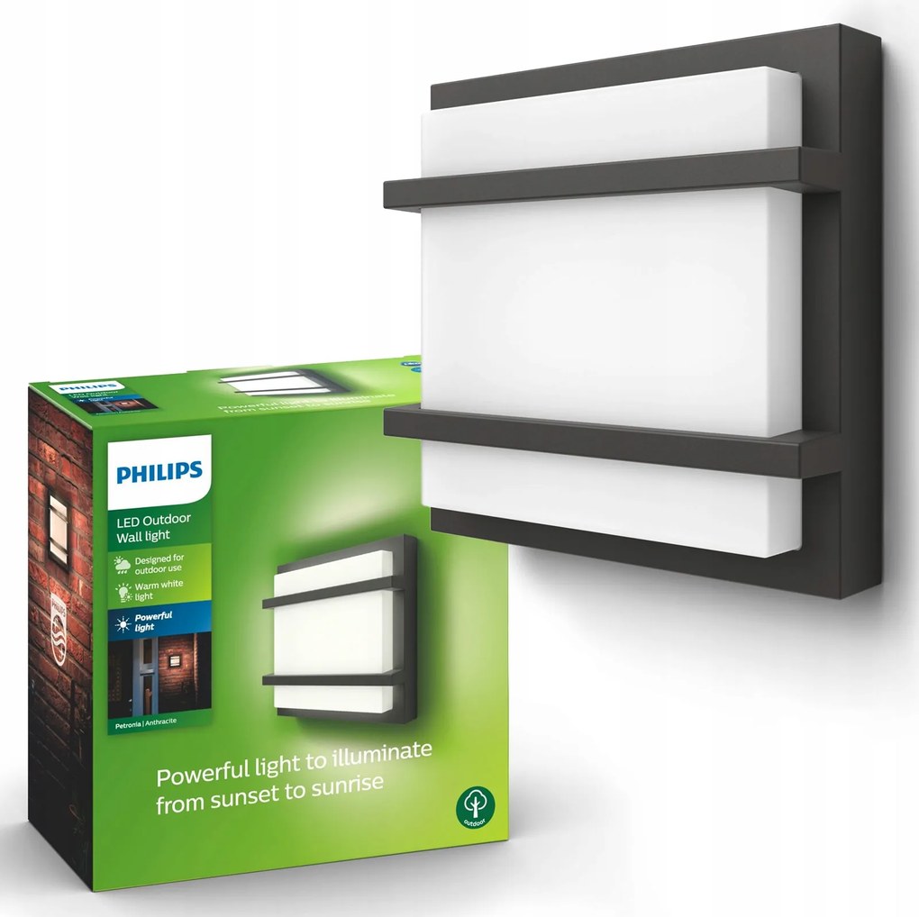 Kerti fali lámpa Kültéri Led homlokzati lámpa 12W 1200lm IP44 Philips