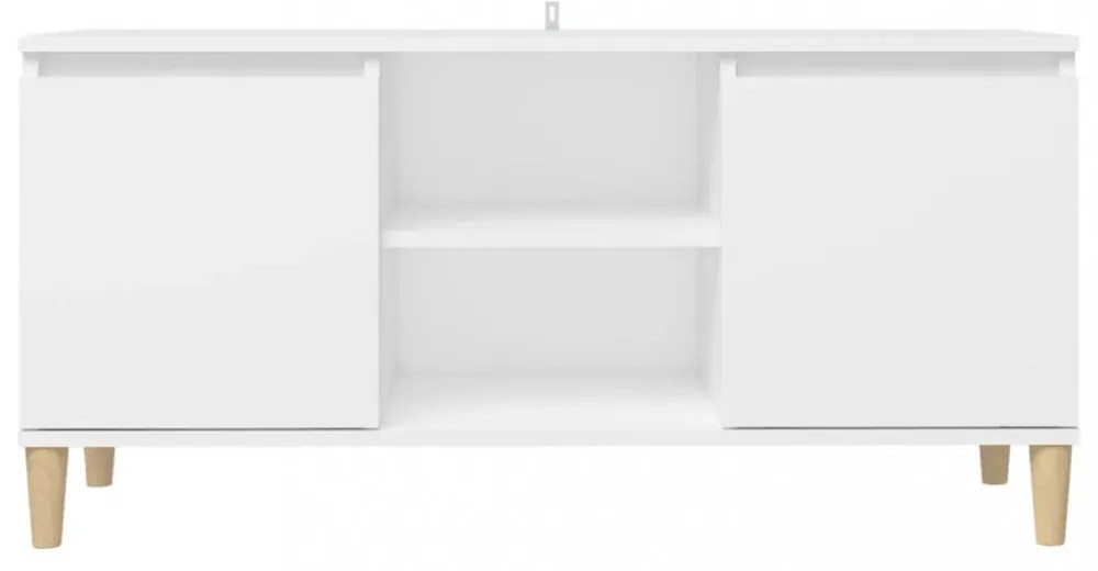 fehér TV-szekrény tömör falábakkal 103,5 x 35 x 50 cm