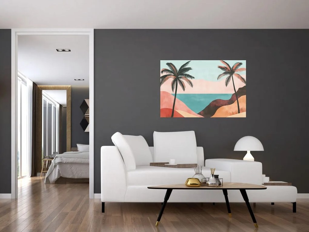 Kép - Pálmafák a tengernél (90x60 cm)