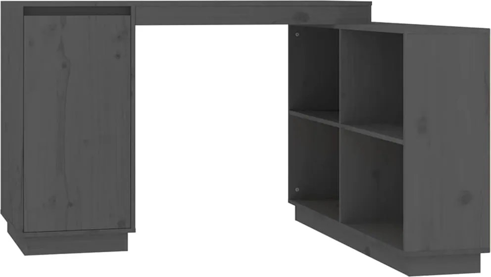 vidaXL szürke tömör fenyőfa íróasztal 110x50x75 cm