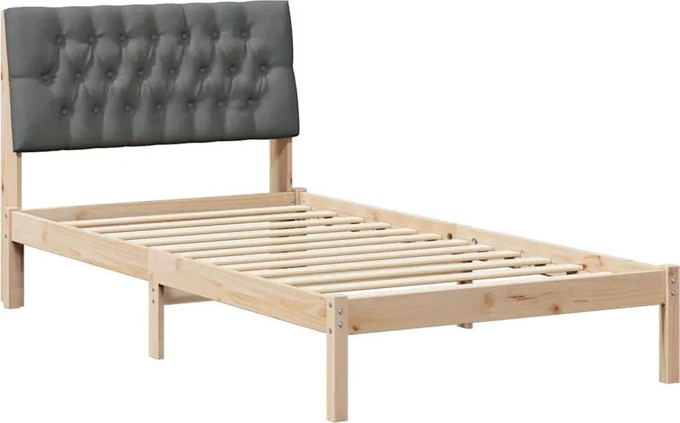 vidaXL Ágykeret Kárpitozott Fejtámlával fejtámlával Barna 100 x 200 cm