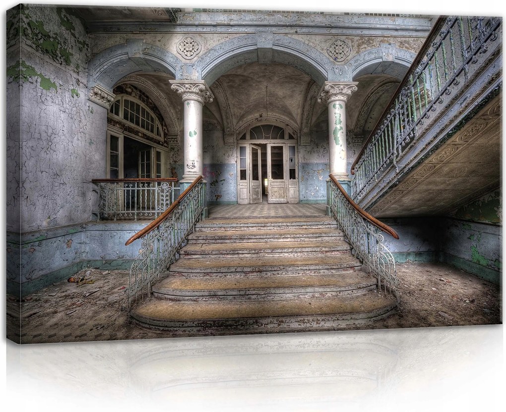 Vászonkép 60x40 Elhanyagolt romok Lépcsők Bárka Oszlopok Feledés Múlt