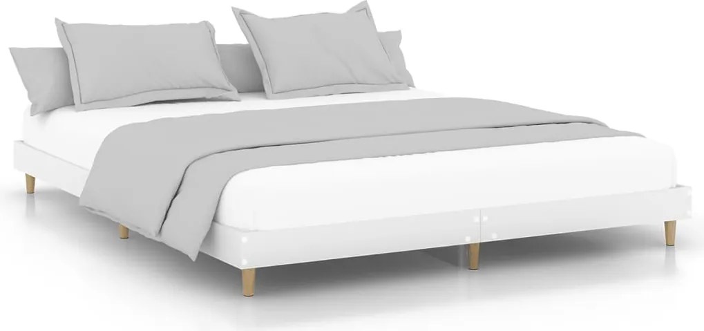 vidaXL fehér szerelt fa ágykeret 200 x 200 cm