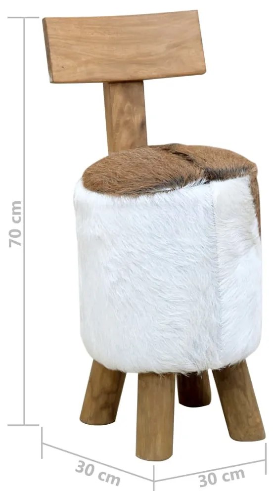 kecskebőr és tömör tíkfa ülőke