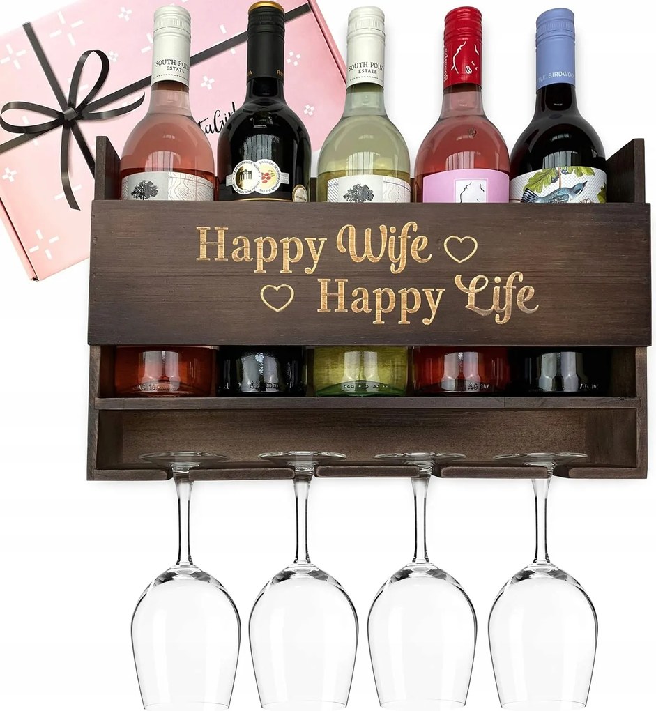 Bortartó Állvány Fa Mini Könyvespolc Tökéletes Ajándék