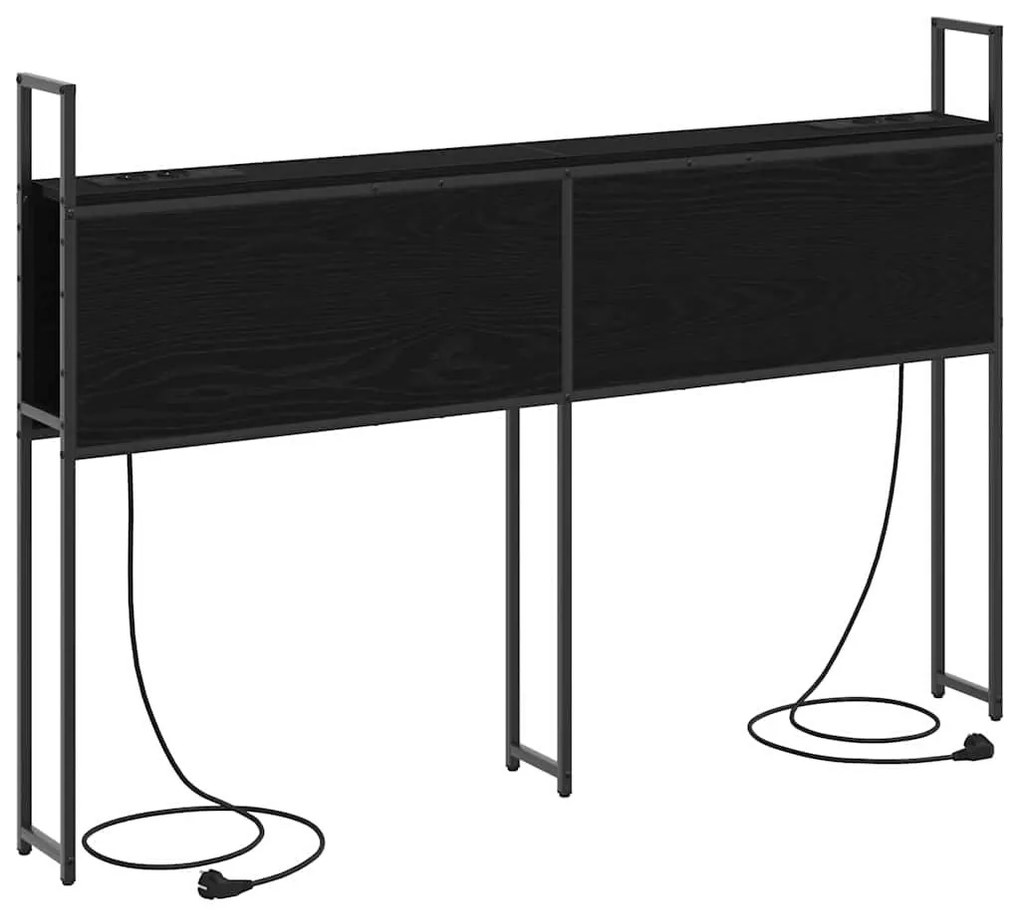 Tárolós Fejtámla Töltő Állomással Musta tammi 150 cm Faanyag