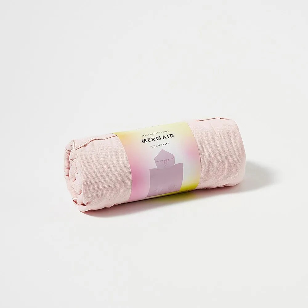 Mermaid rózsaszín, kapucnis gyerek strandtörölköző, 3-6 éves korig - Sunnylife