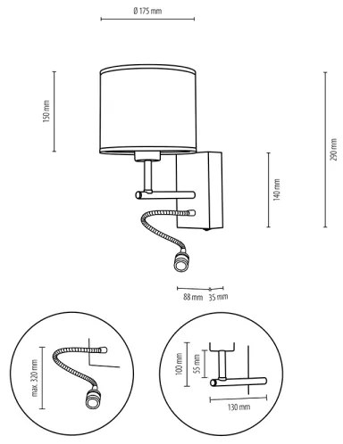 Spot-Light 67291974 - BOHO LED fali lámpa 1xE27/25W/230V + LED/1W/230V tölgy