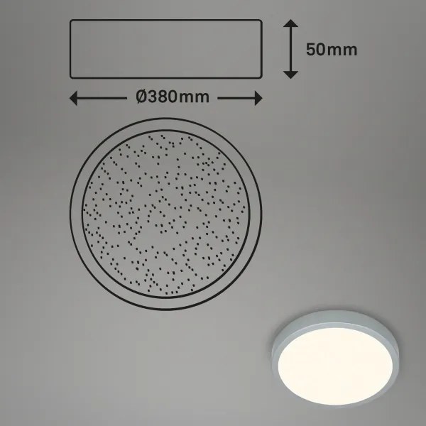 Briloner 3704-014-LED Dimmelhető mennyezeti lámpa RUNA LED/22W/230V ezüst + távirányító