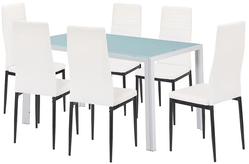 Mabel 6+1 étkező garnitúra fehér-fekete