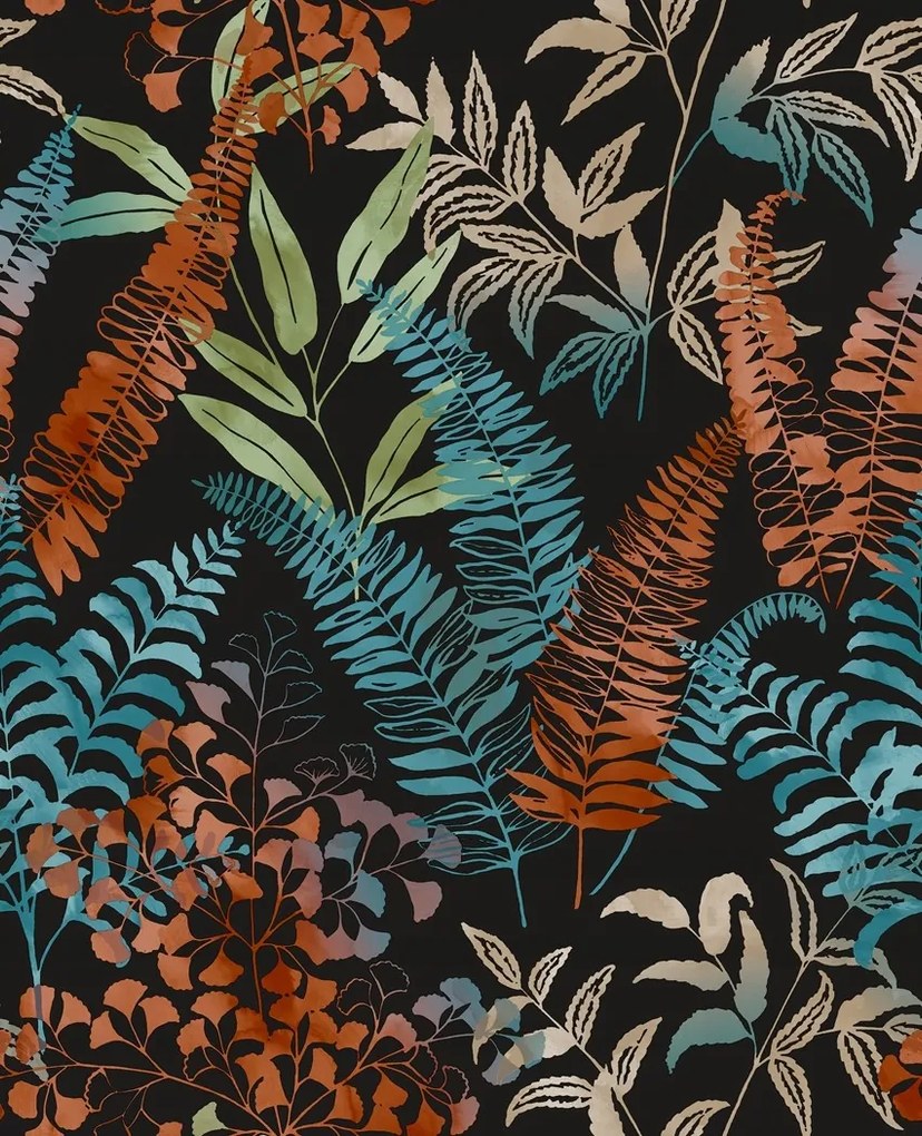 Színes levelek vinil tapéta flizelin