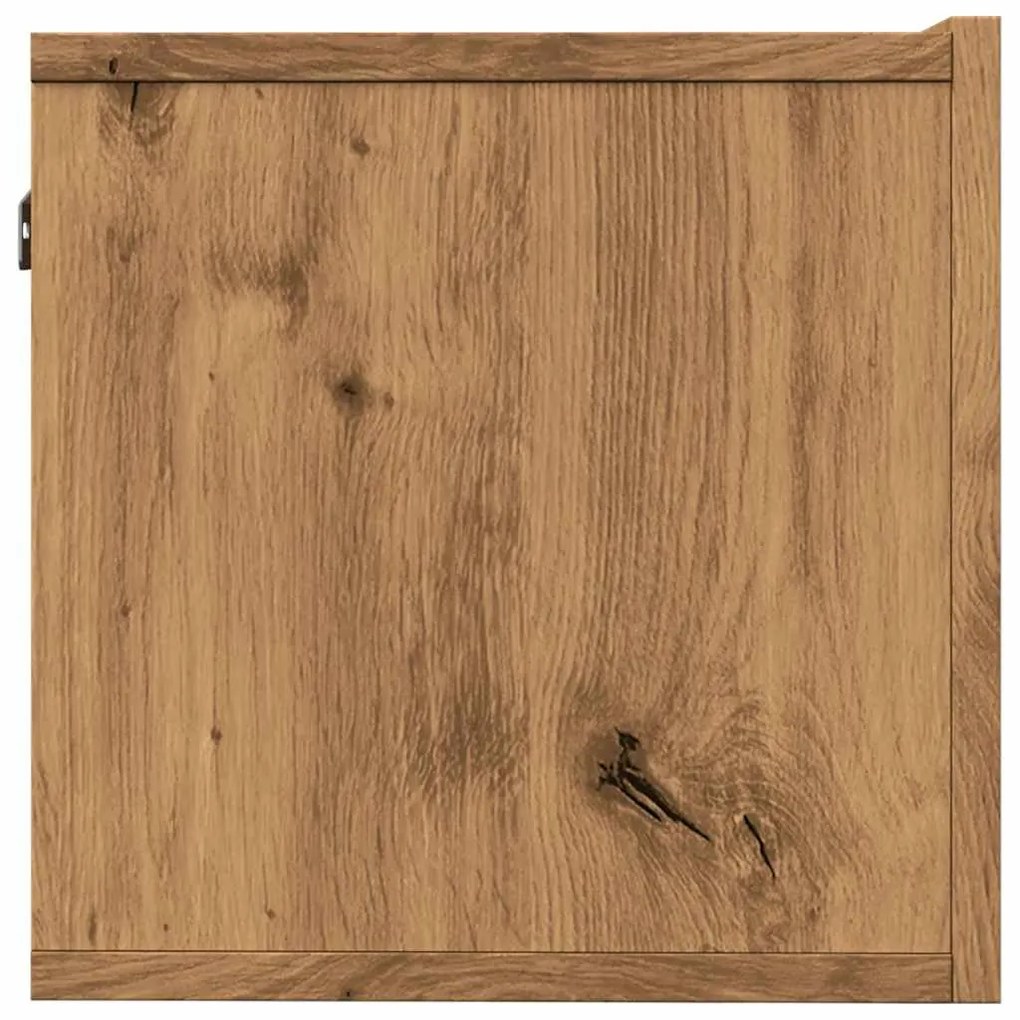 2 db kézműves tölgy falra szerelhető TV-szekrény 80x30x30 cm