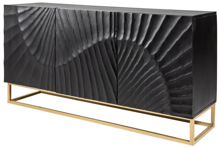 Design komód Shayla 140 cm fekete mangó