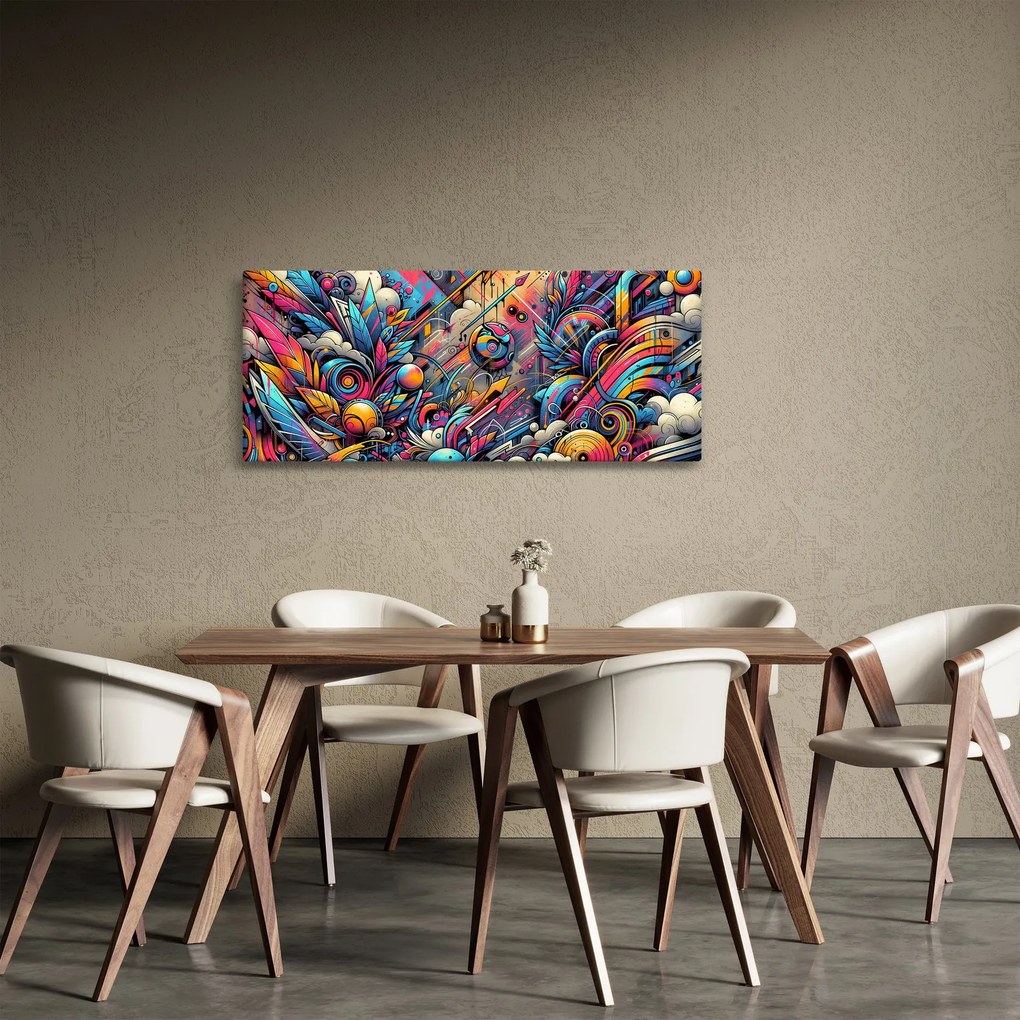 Kép - Színes graffiti (120x50 cm)