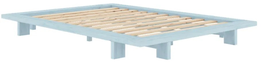 Világoskék borovi fenyő franciaágy ágyráccsal 180x200 cm Japan – Karup Design