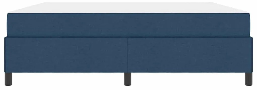 Boxrugós ágy Kék és Fekete 180 x 200 cm Textil és mérnöki fa