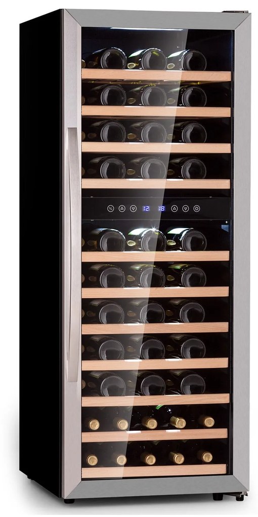 Klarstein Vinamour 73 Duo, borhűtő, 192 liter, 73 palack, 5 -18 °C, 2 zóna, érintésvezérlés