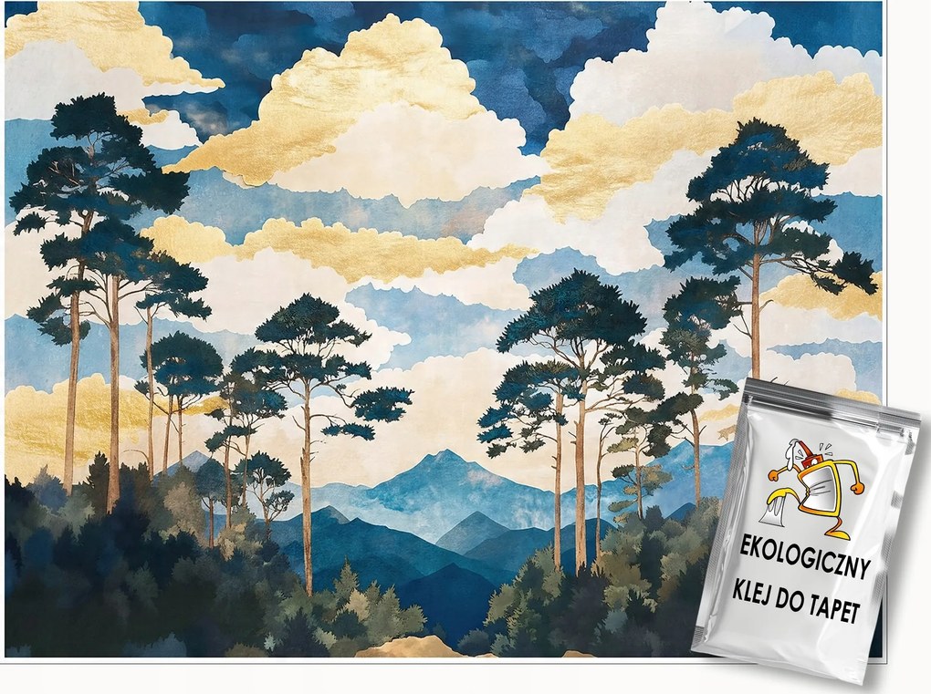 Fotótapéta Fák Kék Erdő Tájkép Falra Hálószoba Nappali 150x105