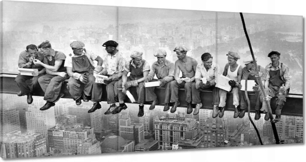 Vászonkép 60x30 Munkások a gerendán Ebéd