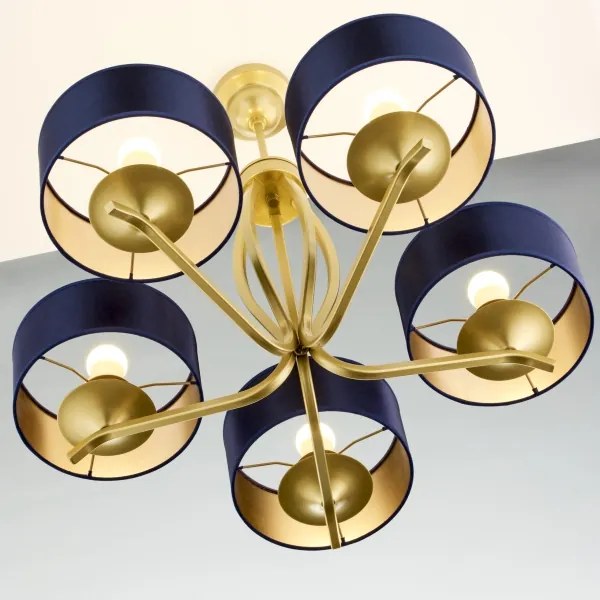 Jupiter 2114 - KASZMIR rudas csillár 5xE27/15W/230V kék/arany