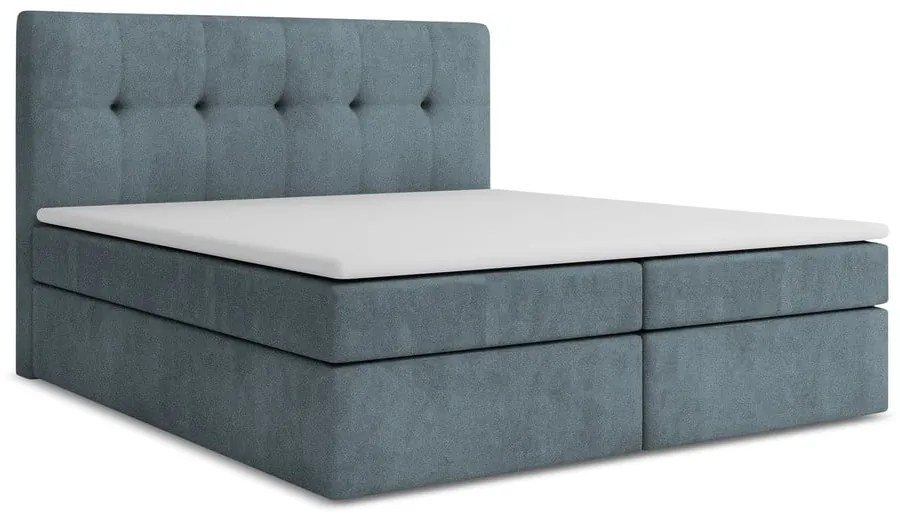 Világoskék ágyneműtartós boxspring ágy 160x200 cm Palta – Makamii
