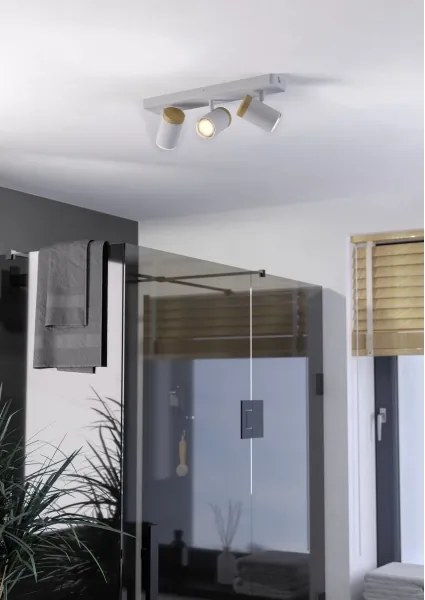 Eglo 300004 - Fürdőszobai spotlámpa CONSUMA 3xGU10/3W/230V IP44 fehér/bézs