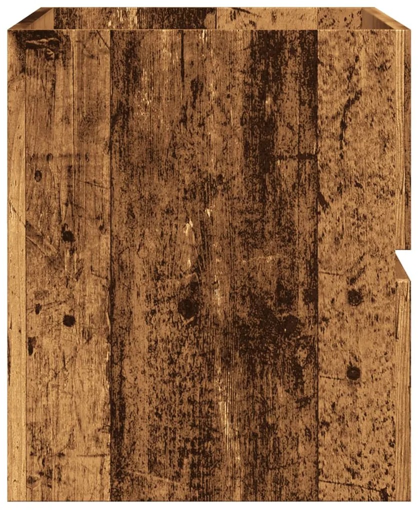 Antik fa színű szerelt fa függő fürdőszobaszekrény 80x38,5x45cm