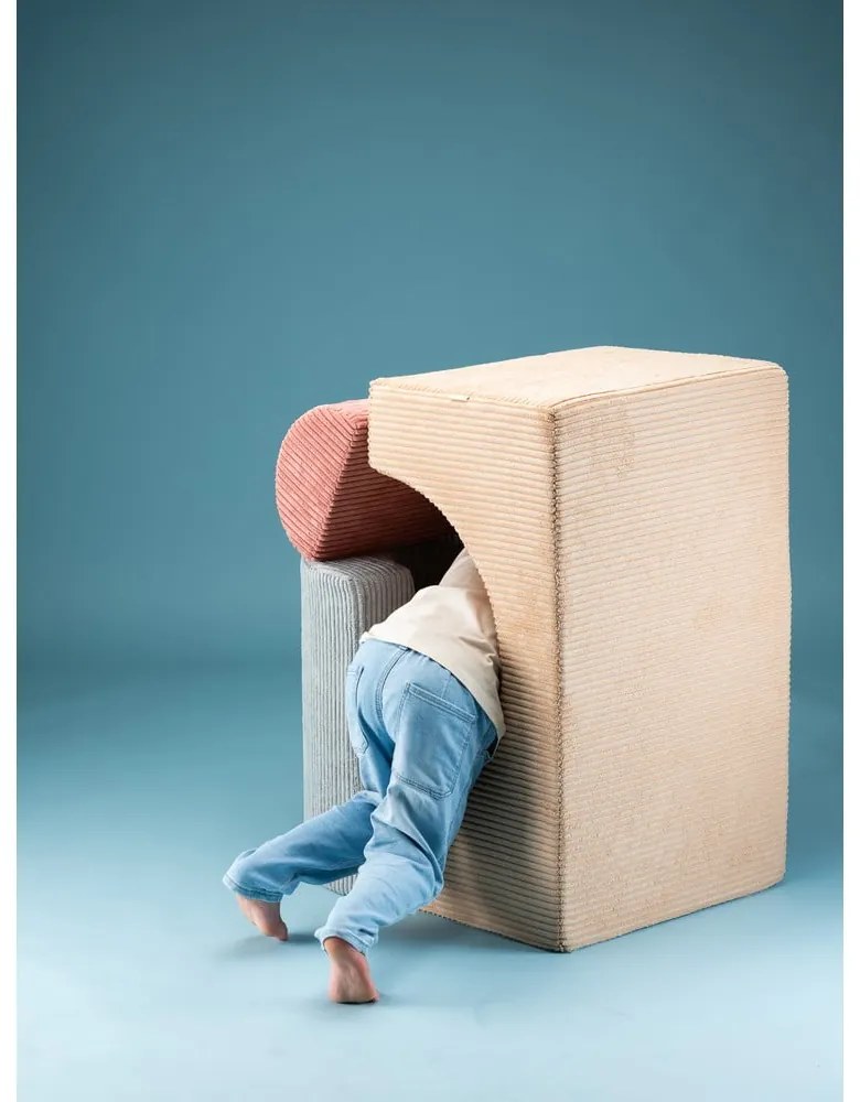 Világosbarna kordbársony habszivacs játszótér 3 db-os magasság 37 cm 75x49 cm Rainbow Montessori – Wigiwama