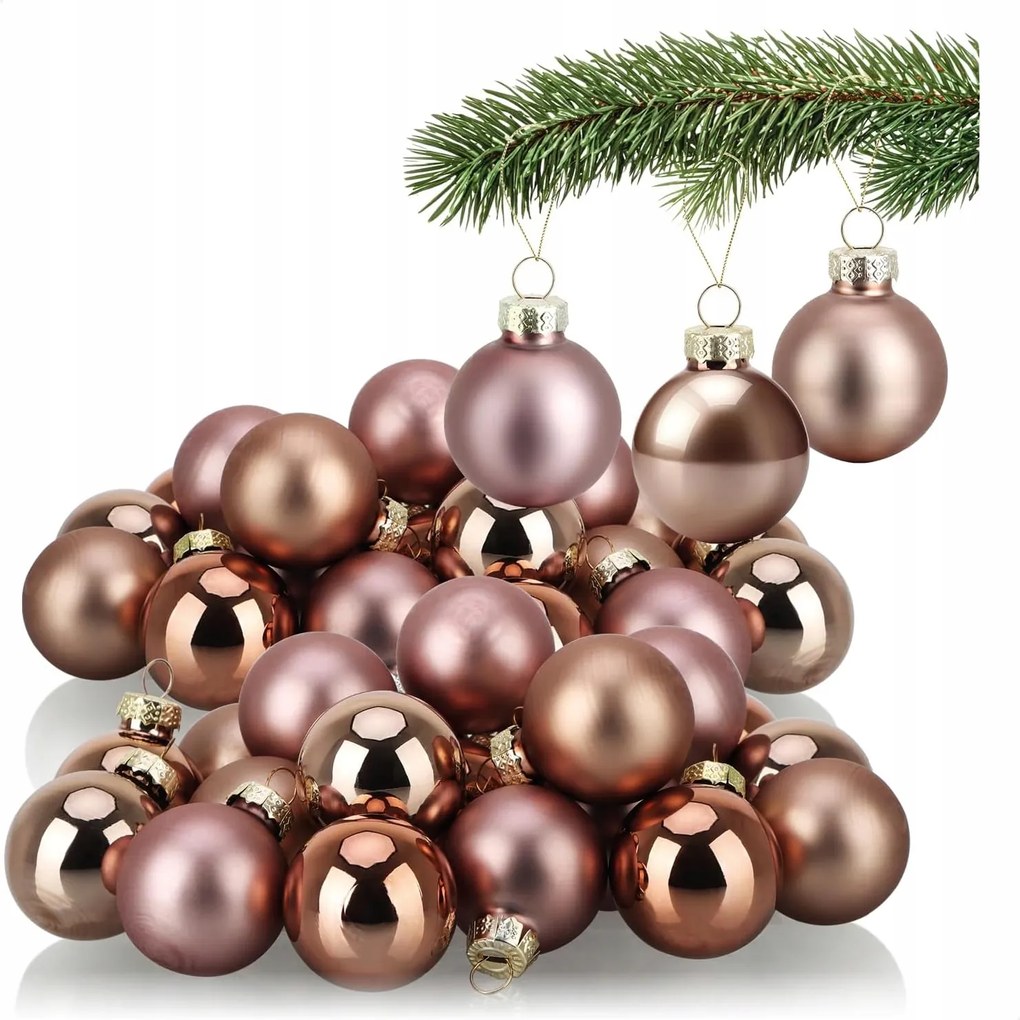 com-four 40x karácsonyfadísz Ø 3 cm üveggolyók karácsonyi dekoráció