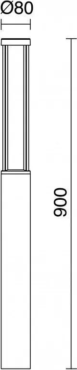 NOVOLUX 848B-L0118A-04 ADAY Modern Kültéri Állólámpa Antracit, Fehér LED IP54