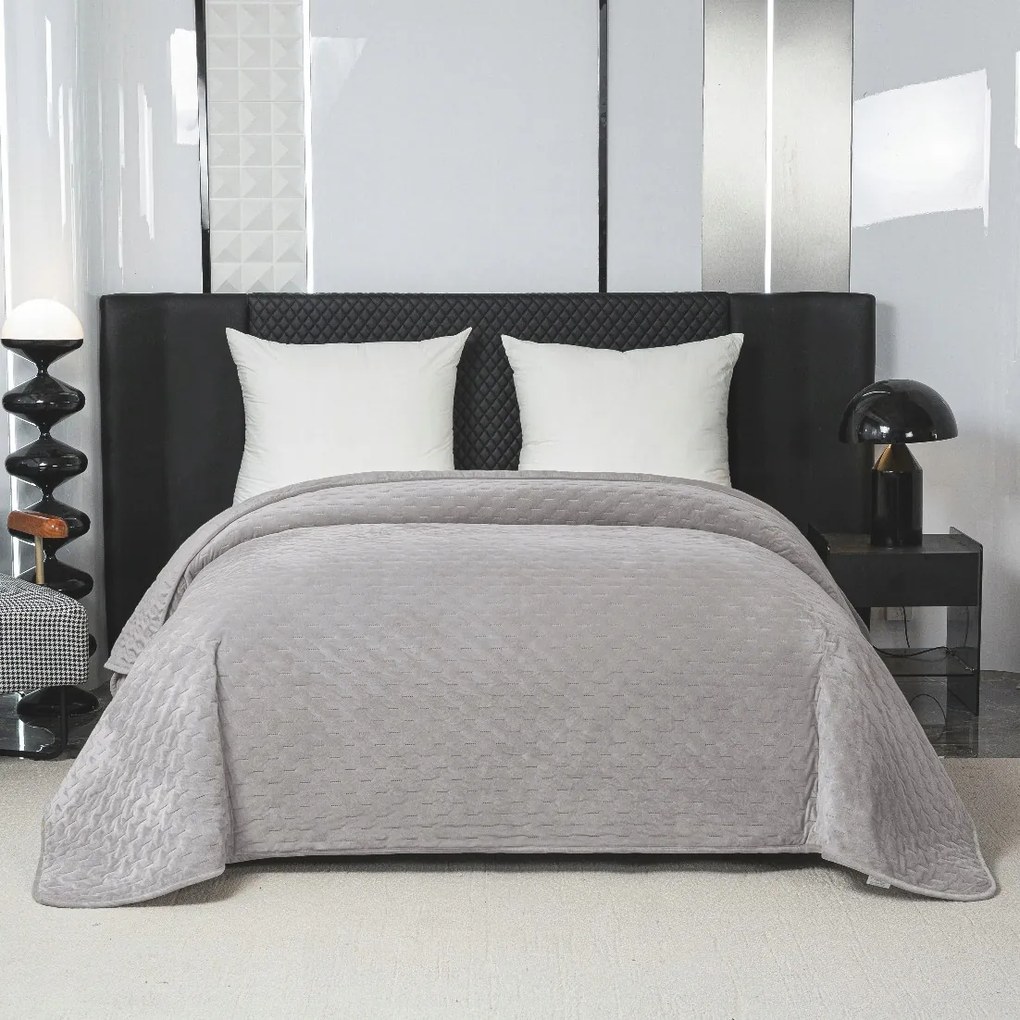 Elegáns ágytakaró 170x210 cm, világosszürke szegéllyel