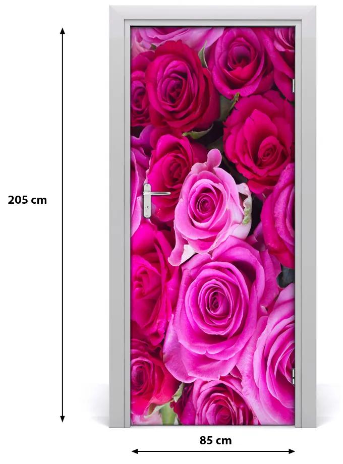 Ajtómatrica rózsaszín rózsa 85x205 cm
