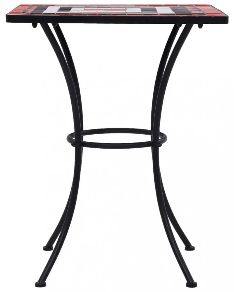 terrakotta és fehér kerámia mozaikos bisztróasztal 60 cm