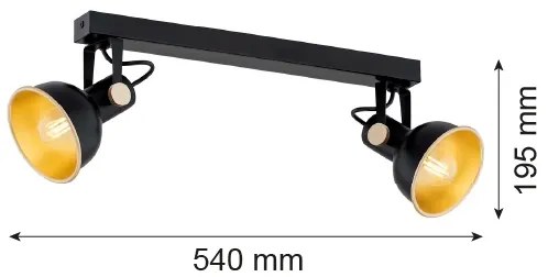 Argon 7142 - Spotlámpa LENORA 2xE14/7W/230V fekete