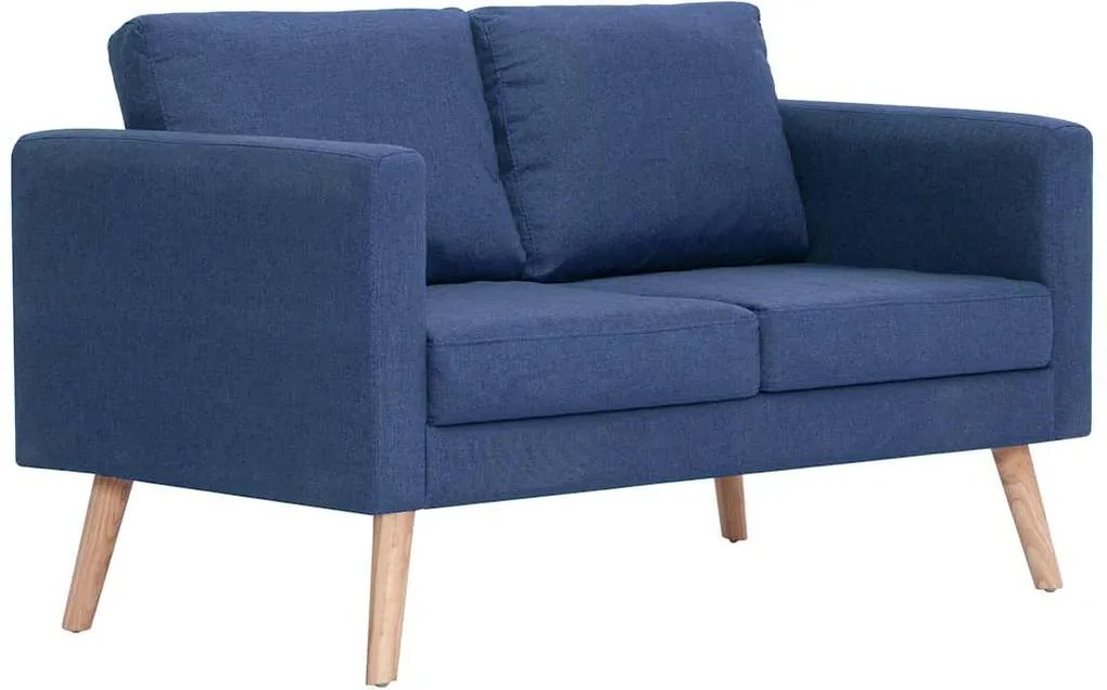 vidaXL 2-személyes kék szövetkanapé