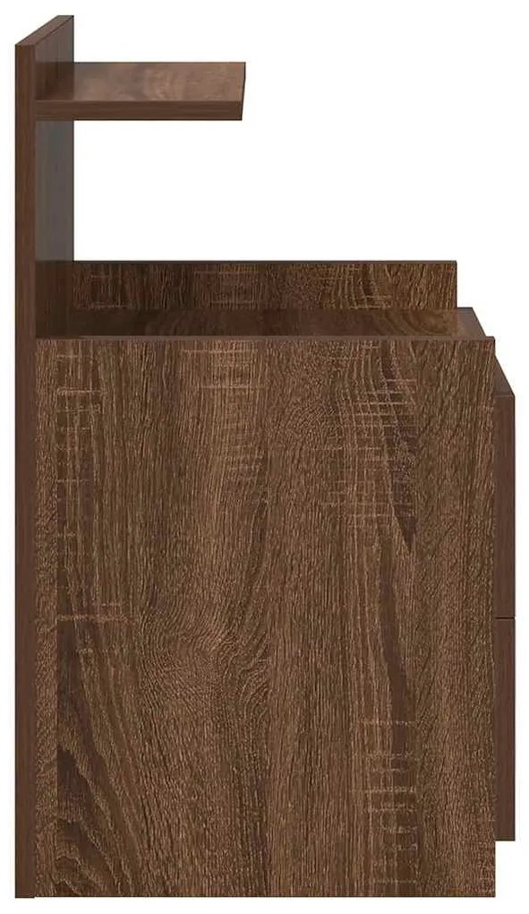 2 db-os éjjeliszekrény 2 fiókkal, barna tölgyfa 40 x 36,5 x 62 cm