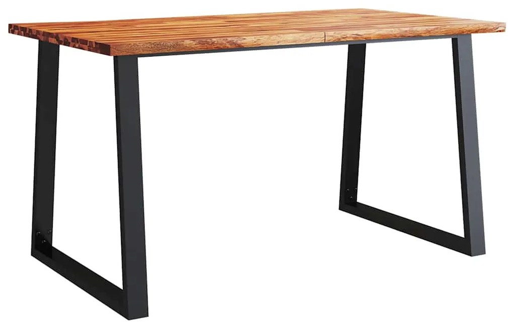 Tömör akácfa étkezőasztal természetes éllel 140 x 80 x 75 cm