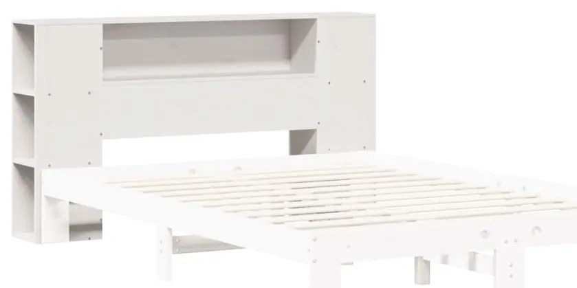 fehér tömör fenyőfa fejtámla tárolóval 120 cm