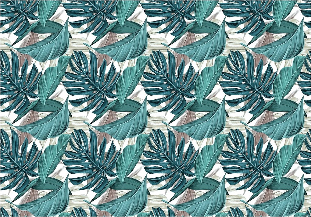 Fotótapéta Monster levelek trópusi minimalizmus vinil stílus 254x184 +ragasztó