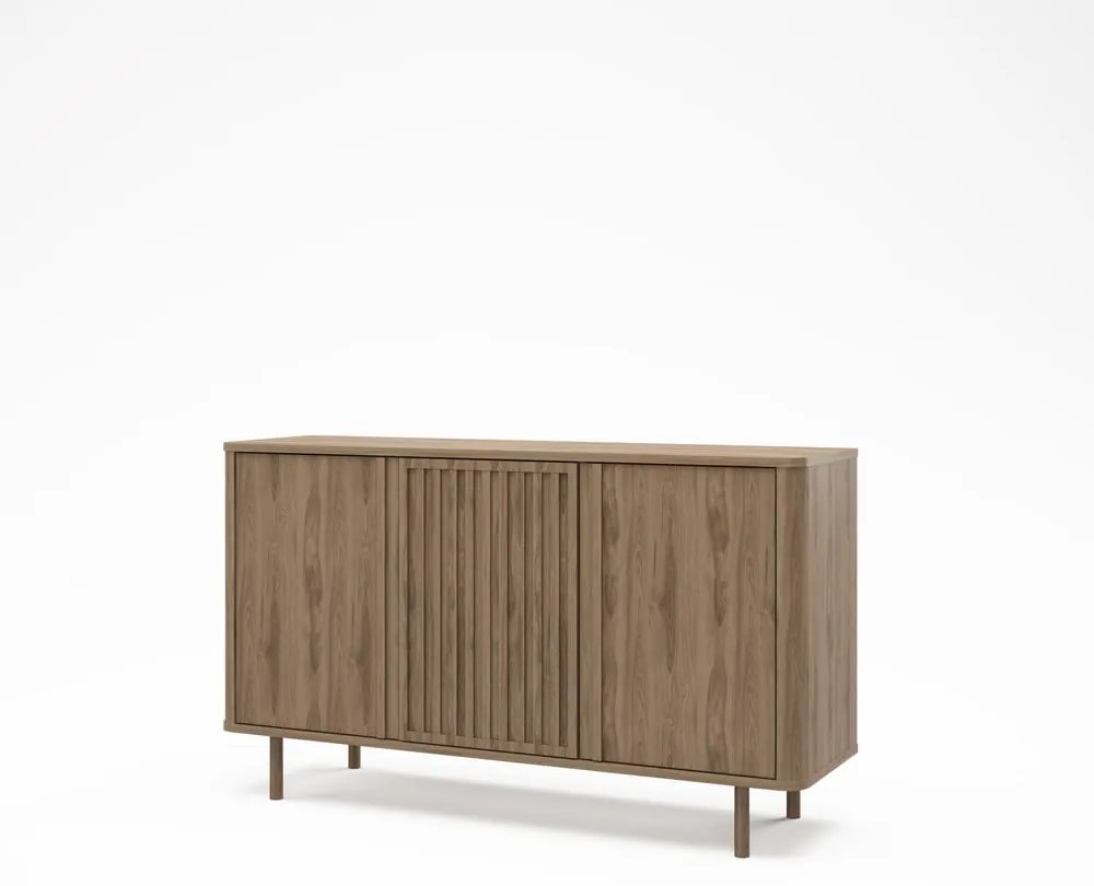 Natúr színű komód tölgyfa dekorral 138x80x40 cm Salma – Marckeric