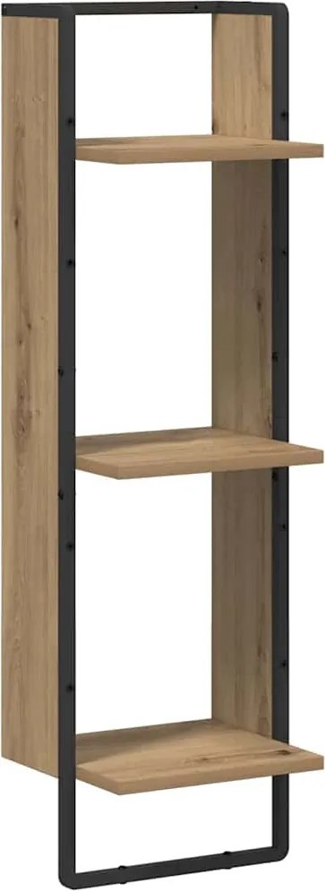 vidaXL Falpolc polcokkal Artisan tölgy 30 x 25 x 100 cm Faanyag