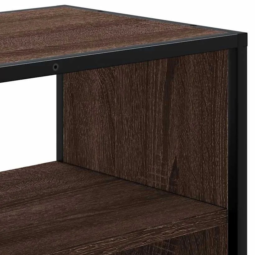 barna tölgy színű szerelt fa és fém TV-szekrény 80x31x39,5 cm