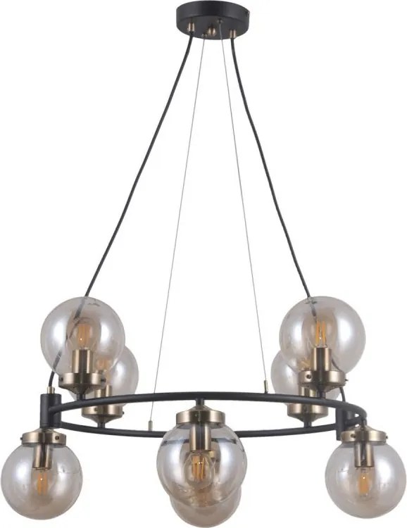 Italux modern függeszték galvez antik bronz borostyán matt fekete itxpnd-28622-8a