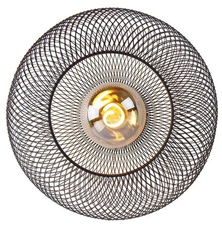 Modern mennyezeti lámpa fekete 30 cm - Mesh Ball