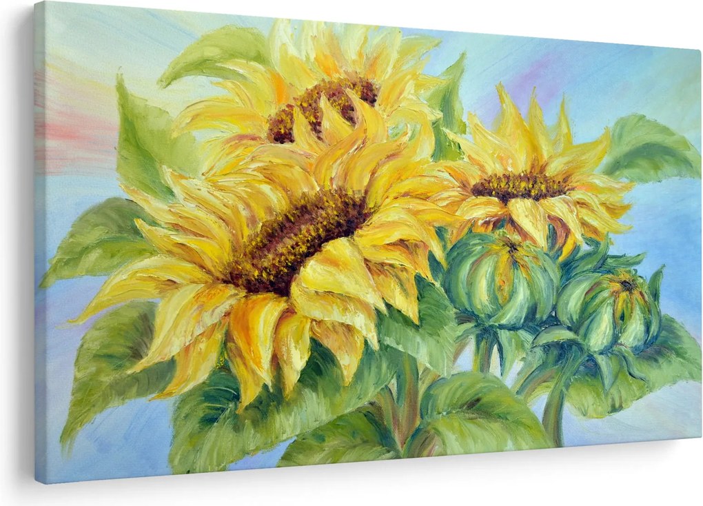 Virágzó napraforgó képe (90x60 cm)