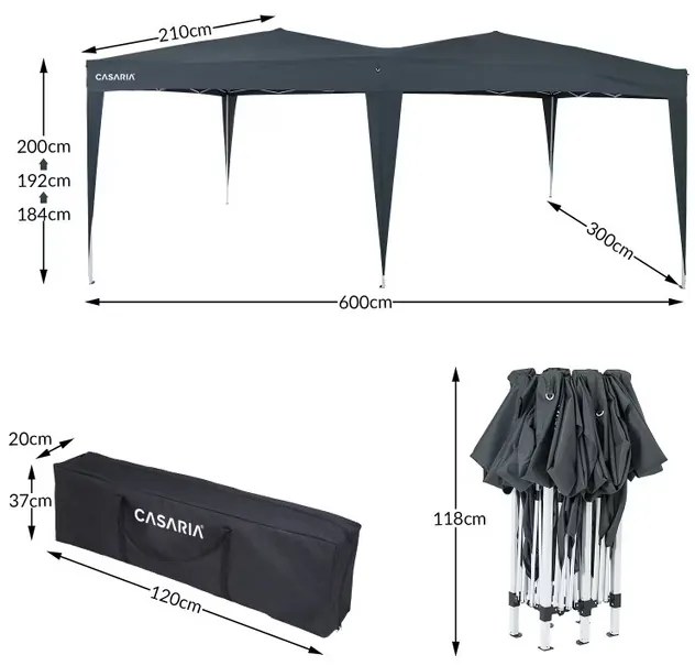 Deuba Kerti pavilon 3x6 m - antracit