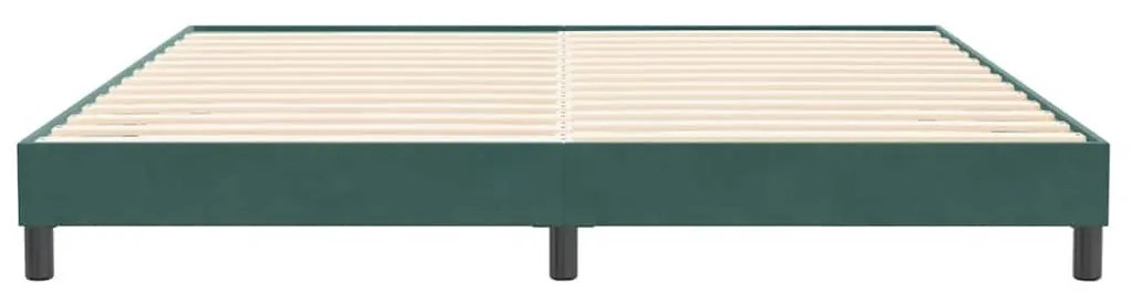 sötétzöld bársony rugós ágy matrac nélkül 200x210 cm