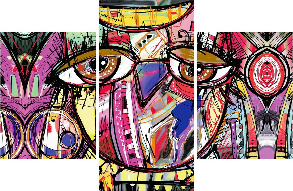 Kép - utca, művészet - bagoly (90x60 cm)
